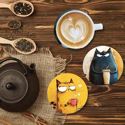 Set de 4 Portavasos: Gatitos Ilustrados