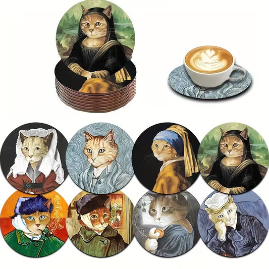 Set de 8 Portavasos: Famosos Felinos
